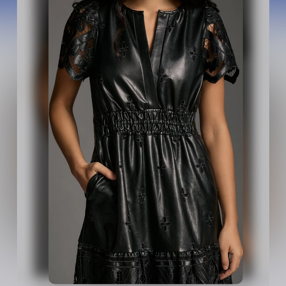 The Somerset Maxi Dress: Faux Leather Embroidered Edition 🔥 - Picture 4 of 10